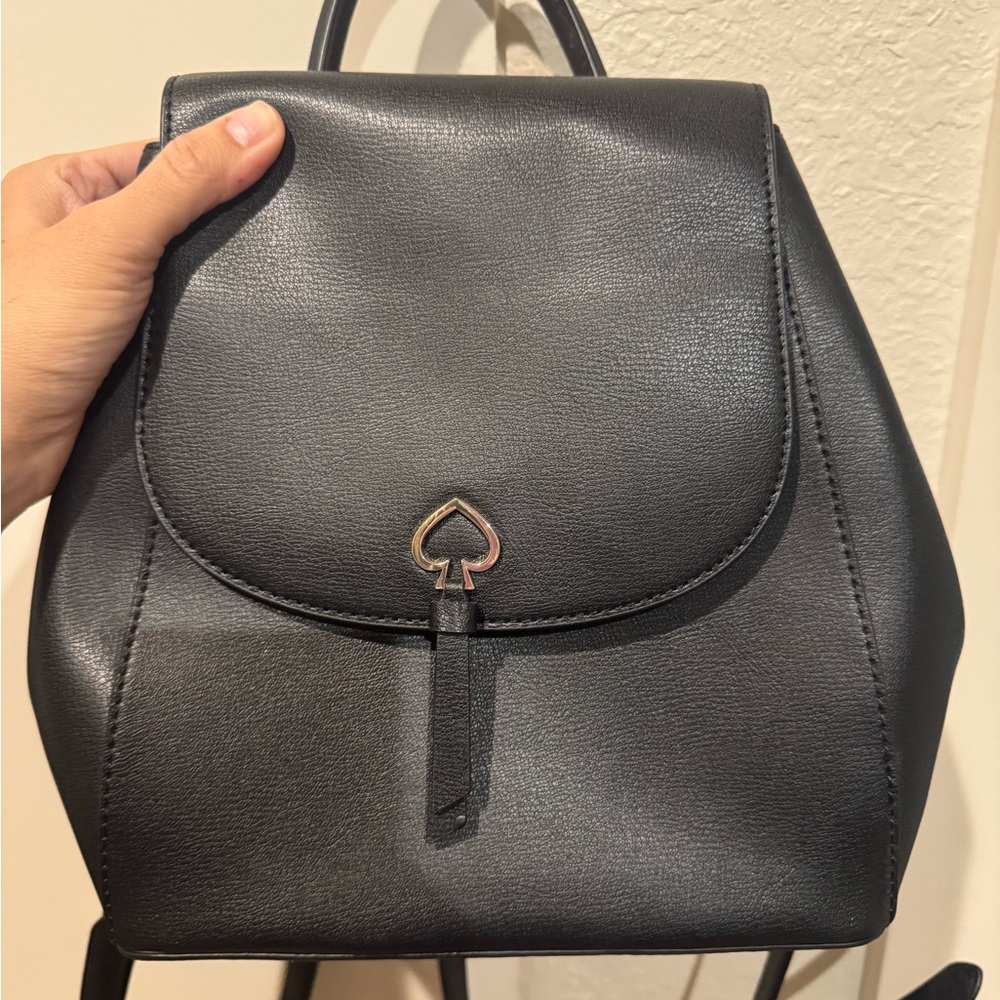 Kate Spade Black Leather Backpack